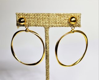 LIAM ITALY Gold Over Sterling Silver Hoop Pierced Earrings