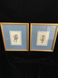 Pair Of Kids In The Snow Prints