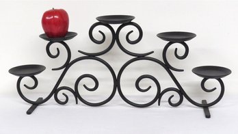 A Partylite 5 Candle Wrought Iron Centerpiece For The Table, The Mantle, Sideboard, Etc. No. P7412 GUC