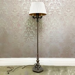 A Vintage Brass Standing Lamp