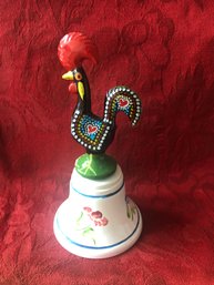 Portuguese Rooster Ringing Call Bell, Hand-Painted