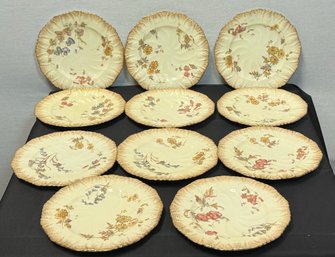 A Rare Find Vintage Set Of 11 Pointons Dessert Plates With Gold Edge Made In England