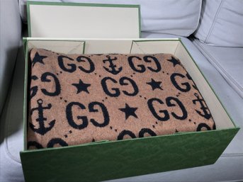 Spectacular $1,400 GUCCI Stars & Anchors Wrap / Blanket / Throw - Cashmere  Silk  Wool - Absolutely Amazing