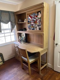 Wooden Desk With Shelf & Mirror By Lexington