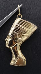 Unbelievable 18k Yellow Gold Large 3D Nefertiti Pendant