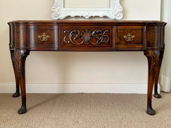 A Fine Antique Reproduction English Mahogany Sideboard, Royal Furniture By Robert Irwin