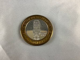 1996 Ten Dollar Gaming Token .999 Fine Silver 'tropicana' Marked 'kalanui God Of Money'