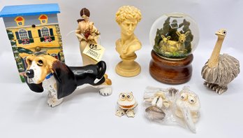 Animal Figurines, Small Bust, Snow Globe, Seashell Creatures New In Box, Mini Chest & More