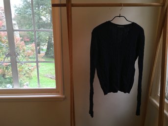 BRANDY MELVILLE,  Cashmere/wool Blend V-neck Cable Knit Sweater, One Sz, Made In Italy