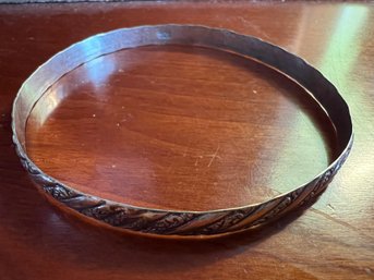 Sterling Silver Bangle Bracelet With Chased Pattern