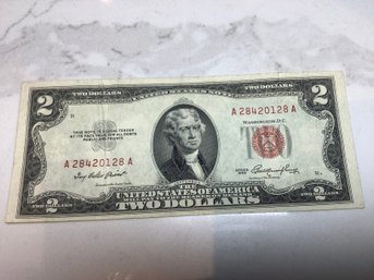 Two Dollar Bill Red Note