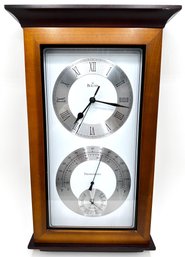 Bulova Wall Clock With With Hygrometer & Thermometer Model C370
