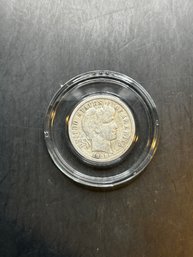 Beautiful 1908 Barber Dime, Silver Coin