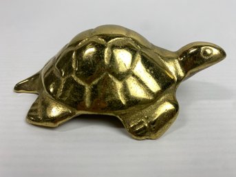 Brass Turtle Paperweight Stamped Virginia Metal Crafters