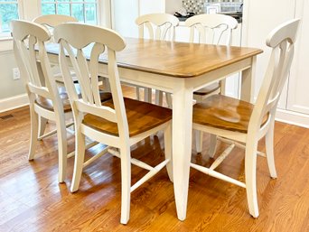 A Solid Mahogany Dining Table And Set Of 6 Chairs By Canadel Furniture