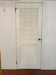 A Pair Of Louvered Wood Doors - Pool Kitchen