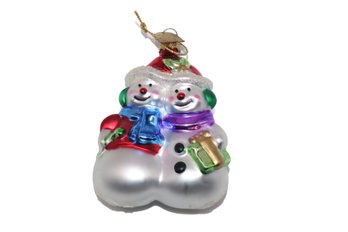 Vintage Thomas Pacconi Blown Glass Snowman Christmas Ornament