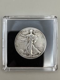 Beautiful 1937 Walking Liberty Silver Half Dollar In Plastic Case