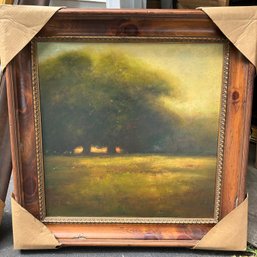 Sheep Or Houses In The Distance Signed Framed Oil Painting ~ Clifton ~