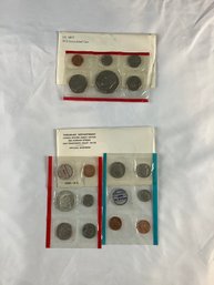 1969 US Mint Set US Treasury Dept Assay Office And 1975 Uncirculated Coin Set With Only Red Sealed Package