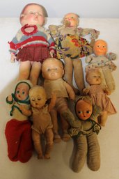 Lot Of 8 Old Vintage Dolls