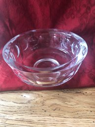 Orrefors Crystal Glass Round Coin Dot Bowl Signed  & Numbered On Base