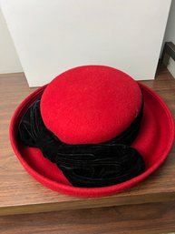 Red Hat With Black Bow