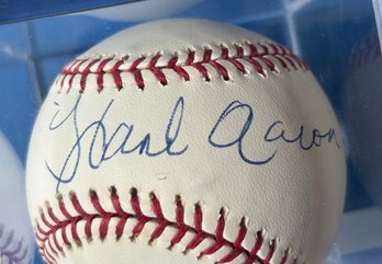 HANK AARON Autographed Baseball With Cert Sticker