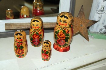 VTG Russian Dolls Nesting Dolls Wood