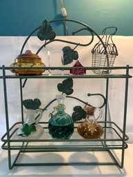 Pretty Verdigris Shelf - Contents Included