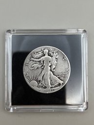 Beautiful 1941-S Walking Liberty Silver Half Dollar In Plastic Case