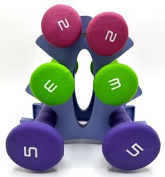 Free Weight Set With Stand: 2, 3 & 5 Pounds