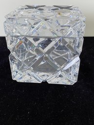 Cut Glass Square Box With Lid