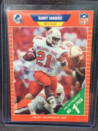 1989 Pro Set Barry Sanders Rookie Card - M