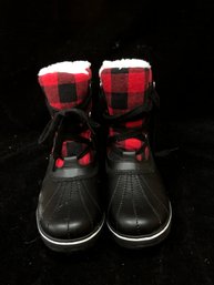 Brenda Textile Faux Fur Lined Boots Size 7.5M