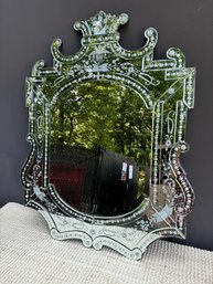 Substantial Venetian Etched Mirror