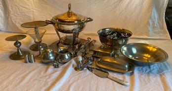 Mixed Metal - Silver Plate, Pewter And Sterling Silver Lot