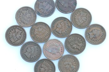 13 Indian Head Cent Pennies