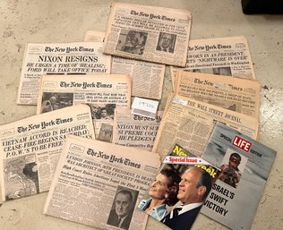 1970's Newspapers & Magazines- New York Times, Wall Street Journal, Newsweek & Life