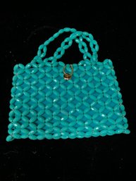 Teal Beaded Purse Made In Italy