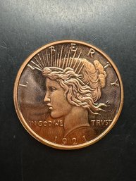 1 AVDP Ounce .999 Fine Copper Round