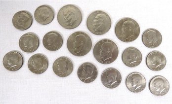 1970's Eisenhower Dollars & Kennedy Halves