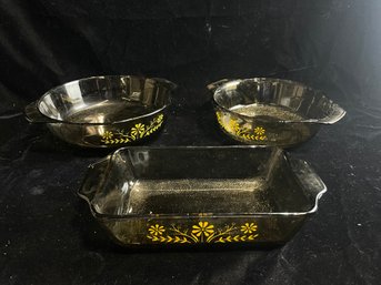 Set Of Vintage Glass Bakeware