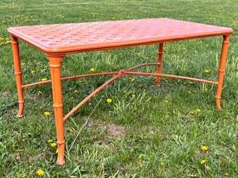 A Vintage Cast Aluminum Chinese Chippendale Coffee Table, 'Calcutta' By Brown Jordan