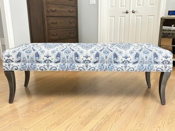 A Luxe Ethan Allen Bench In Paisley Tapestry