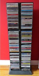 Free Standing CD Tower Rack With Over 100 CD's