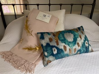 New  Magaschoni Throw  In Blush/Gold Paired With Callisto & Kingray Pillows