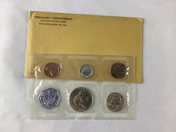 1961 P.C. US Mint Treasury Department Silver Proof Coin Set Sealed With Paper In Original Envelope