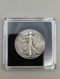 Beautiful 1938 Walking Liberty Silver Half Dollar In Plastic Case