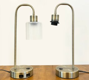 A Pair Of Brass Table Or Desk Lamps